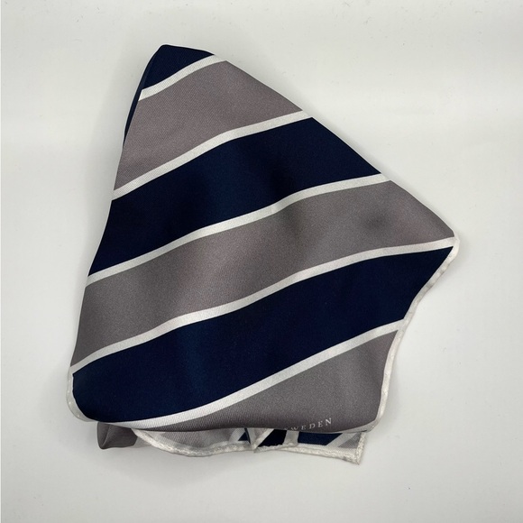 New Without Tags Tiger Of Sweden 100% Silk Pocket Square Gray - Blue. (13x13) - Picture 5 of 5